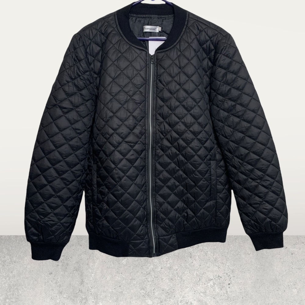 Juan yuan mens/young mens light weight black puff jacket